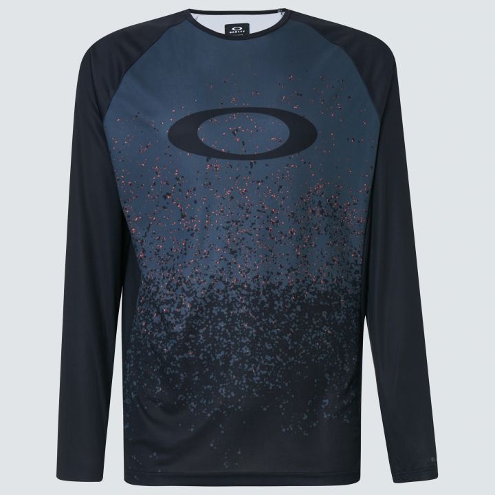 Mtb Ls Tech Tee Gray Pixel Print - S